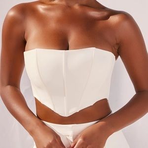Oh Polly Strapless Corset Crop Top